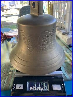 9 Brass Bell with Rope Clapper Dragon Inscription