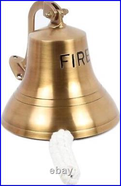 9 Brass Fire Bell Ship Bell Wall Mounted Bracket Nautical Home Decor