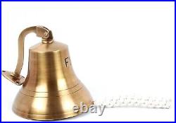 9 Brass Fire Bell Ship Bell Wall Mounted Bracket Nautical Home Decor