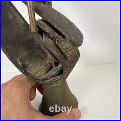9 Farm Cowbell Bell with Vintage Leather Strap