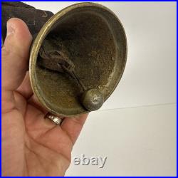 9 Farm Cowbell Bell with Vintage Leather Strap