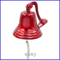 9 Solid Antique Brass Red Finished Premium Nautical Boat's Bell