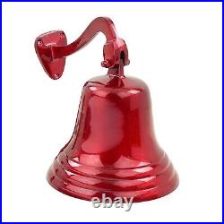 9 Solid Antique Brass Red Finished Premium Nautical Boat's Bell