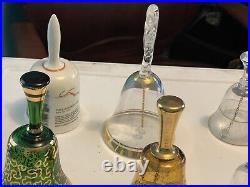 9 Vintage Ceramic And Glass Bells With Handle Look Great
