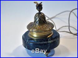 AMAZING FRENCH BRASS and GREEN MARBLE BEE & FLOWER ELECTRIC BELL PUSH