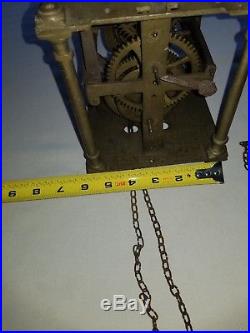 ANTIQUE 1700s LARGE BRASS LANTERN BELL CHIME CLOCK to Restore Or Parts