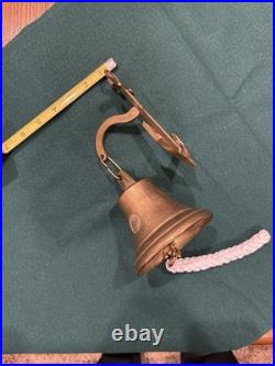 ANTIQUE 19th CENTURY ALPINE SOLID BRASS DOOR OR GATE BELL 1824 with AnchorHanger