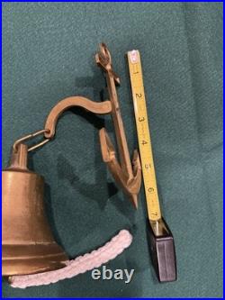 ANTIQUE 19th CENTURY ALPINE SOLID BRASS DOOR OR GATE BELL 1824 with AnchorHanger