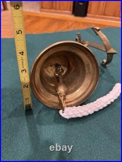 ANTIQUE 19th CENTURY ALPINE SOLID BRASS DOOR OR GATE BELL 1824 with AnchorHanger