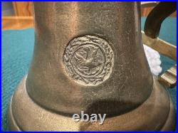 ANTIQUE 19th CENTURY ALPINE SOLID BRASS DOOR OR GATE BELL 1824 with AnchorHanger