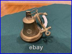 ANTIQUE 19th CENTURY ALPINE SOLID BRASS DOOR OR GATE BELL 1824 with AnchorHanger