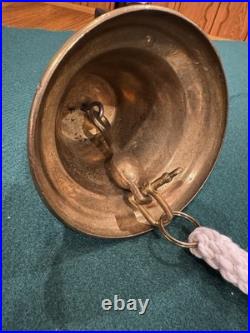 ANTIQUE 19th CENTURY ALPINE SOLID BRASS DOOR OR GATE BELL 1824 with AnchorHanger