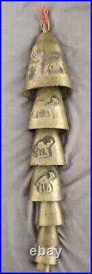 ANTIQUE 8 BRASS CAMEL BELLS HANDMADE MIDDLE EAST USED LATE 19th EARLY 20th