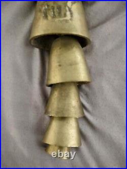 ANTIQUE 8 BRASS CAMEL BELLS HANDMADE MIDDLE EAST USED LATE 19th EARLY 20th