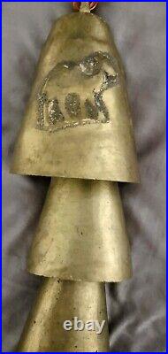 ANTIQUE 8 BRASS CAMEL BELLS HANDMADE MIDDLE EAST USED LATE 19th EARLY 20th