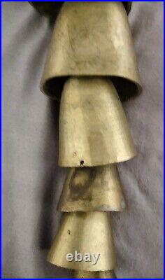 ANTIQUE 8 BRASS CAMEL BELLS HANDMADE MIDDLE EAST USED LATE 19th EARLY 20th