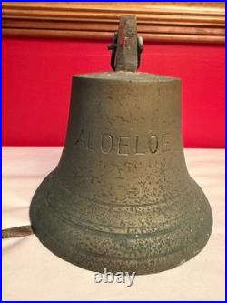 ANTIQUE BRASS BRONZE Signed ALOELOE SHIPS BELL MARITIME NAUTICAL 9.5 LBS 7.5 W ANTIQUE BRASS BRONZE Signed ALOELOE SHIPS BELL MARITIME NAUTICAL 9.5 LBS 7.5 W