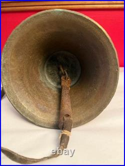 ANTIQUE BRASS BRONZE Signed ALOELOE SHIPS BELL MARITIME NAUTICAL 9.5 LBS 7.5 W