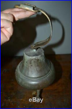 ANTIQUE BRASS SHIP BELL Nautical With Clapper & Mount 7 Maritime Old Vintage