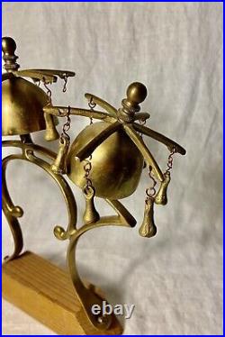 ANTIQUE Brass Horse Harness Sleigh Bells/Chimes for Hames Collar Carriage