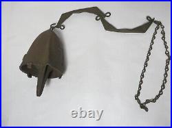 ANTIQUE Cast Bronze Wind Bell SIGNED