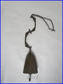 ANTIQUE Cast Bronze Wind Bell SIGNED