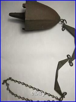 ANTIQUE Cast Bronze Wind Bell SIGNED