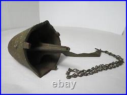 ANTIQUE Cast Bronze Wind Bell SIGNED