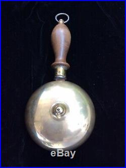 ANTIQUE FIRE MUFFIN BELL BRASS 1800s