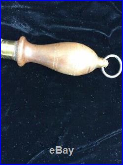 ANTIQUE FIRE MUFFIN BELL BRASS 1800s