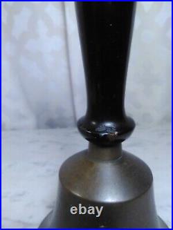 ANTIQUE HAND BELL, Musical 5, Wooden Handle, Wonderful tintinnabulation