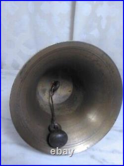 ANTIQUE HAND BELL, Musical 5, Wooden Handle, Wonderful tintinnabulation