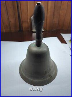 ANTIQUE IOWA SCHOOL BELL, 11 tall x 7 in diameter