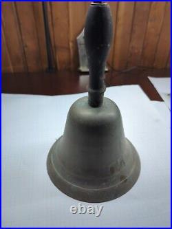 ANTIQUE IOWA SCHOOL BELL, 11 tall x 7 in diameter