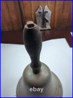 ANTIQUE IOWA SCHOOL BELL, 11 tall x 7 in diameter