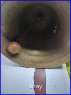 ANTIQUE IOWA SCHOOL BELL, 11 tall x 7 in diameter