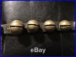 ANTIQUE Jingle Sleigh Bells Cascading #s Brass Pedal/Buckle /RARE Vintage 54