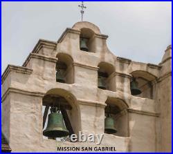 ANTIQUE MISSION SAN GABRIEL SOUVENIR BELL, Vtg Old Forbes Bronze Father Serra