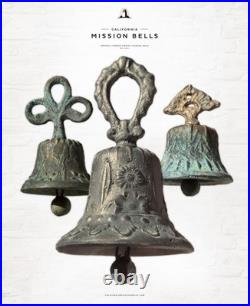 ANTIQUE MISSION STYLE HANDBELLS Vtg Bronze Spanish Colonial Sanctuary Chime Bell
