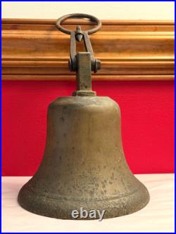 ANTIQUE NAUTICAL MARITIME BRASS BRONZE SHIPS BELL 15 Tall with Loop WEIGHT 10 lbs