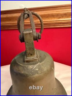 ANTIQUE NAUTICAL MARITIME BRASS BRONZE SHIPS BELL 15 Tall with Loop WEIGHT 10 lbs