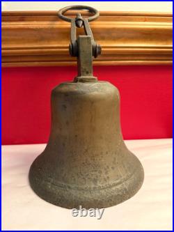 ANTIQUE NAUTICAL MARITIME BRASS BRONZE SHIPS BELL 15 Tall with Loop WEIGHT 10 lbs