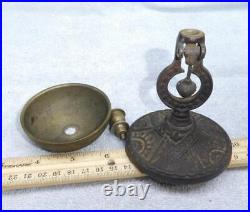 ANTIQUE Original Victorian Brass & Cast Iron Hotel Lobby Reception Desk Bell