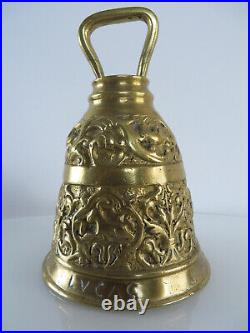 ANTIQUE RARE Solid Brass Belgium Bell Evangelist, with the names of Saints