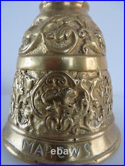 ANTIQUE RARE Solid Brass Belgium Bell Evangelist, with the names of Saints