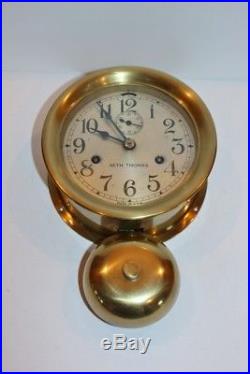 ANTIQUE SETH THOMAS SHIPS BELL CLOCK with EXTERNAL BELL