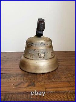 ANTIQUE SWISS VIGLIN FONDEUR CHAVORNAY COW BELL BRASS 6 3/4 Good Condition