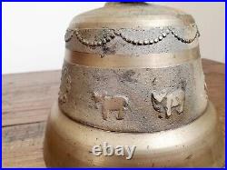 ANTIQUE SWISS VIGLIN FONDEUR CHAVORNAY COW BELL BRASS 6 3/4 Good Condition