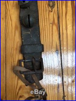 ANTIQUE Sleigh Bells Cascading #s Brass Pedal 2 Buckle RARE Vintage 48