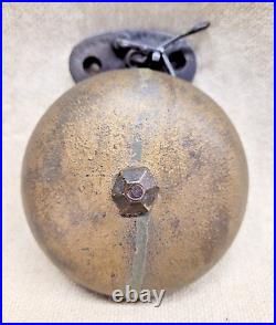 ANTIQUE VICTORIAN 3.75 INCH IRON FIRE BELL BOXING BELL TROLLY BELL 18OOs